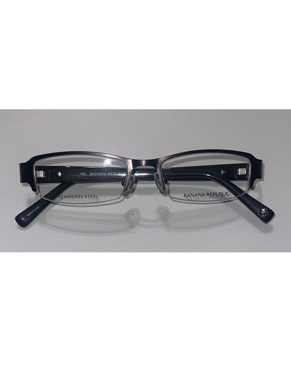 NWOT Banana Republic Men’s Half-Rim Stainless Steel Eyeglasses — Brendan FK6